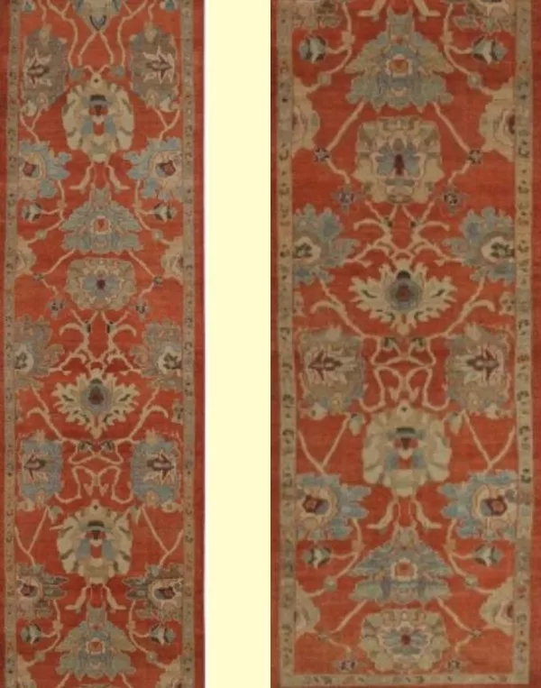 Turkish Sultanabad Oushak Wool Runner 4'02" x 24'06" - Image 2