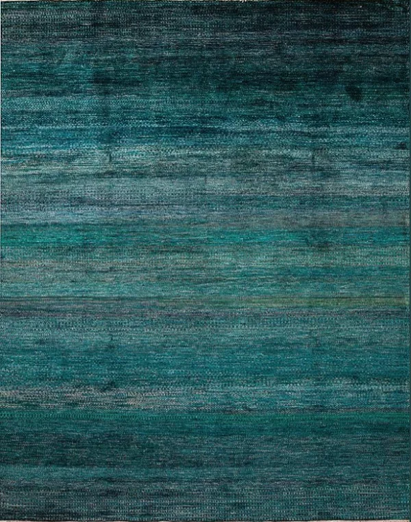 Malibu Topanga Turquoise Wool & Silk Rug 2'00" x 3'00"