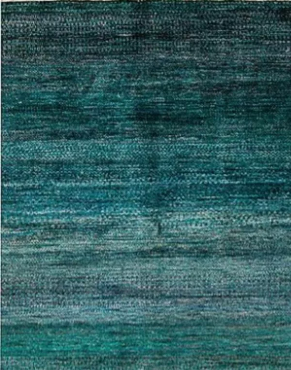 Malibu Topanga Turquoise Wool & Silk Rug 2'00" x 3'00" - Image 2